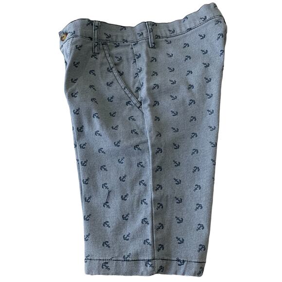 CRAFT + FLOW MID RISE BERMUDA SHORTS, BOYS, 8, LIGHT BLUE W/NAVY BLUE ANCHORS - Picture 6 of 10